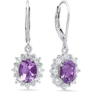 925 Sterling Silver Sunburst Oval Earrings